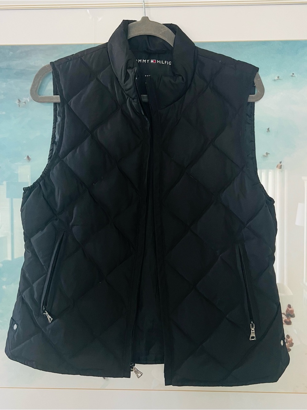 Tommy Hilfiger Outerwear Black Quilted Puffer Vest Womens Sz Med